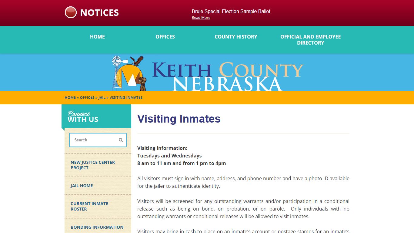 Visiting Inmates - Keithcounty, Ne